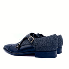 Red leather sole under the double monk