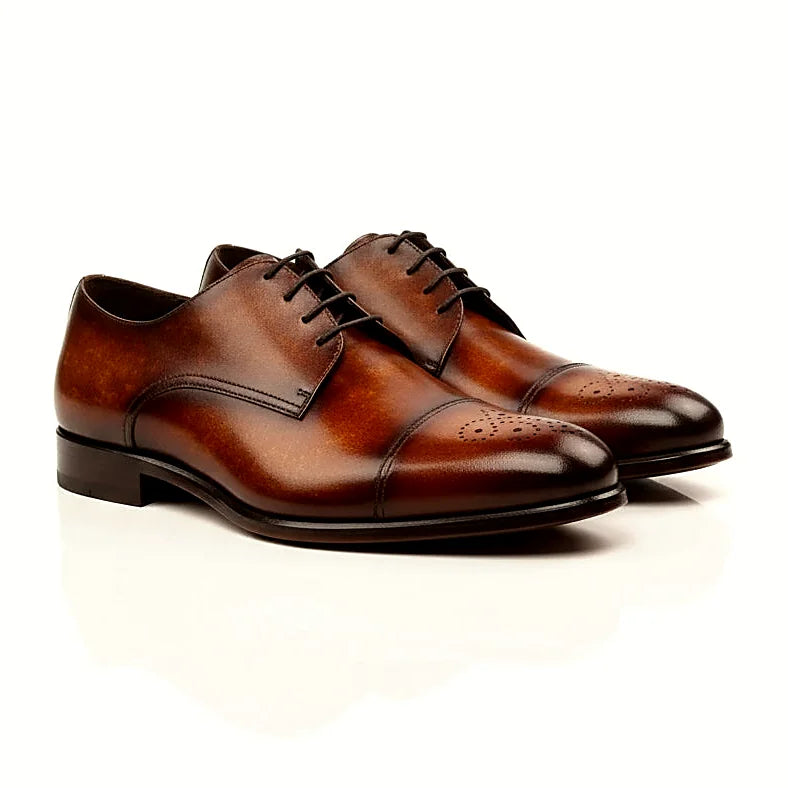Cognac crust patina across the derby