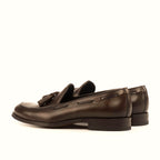 Dark brown painted calf panel on the upper